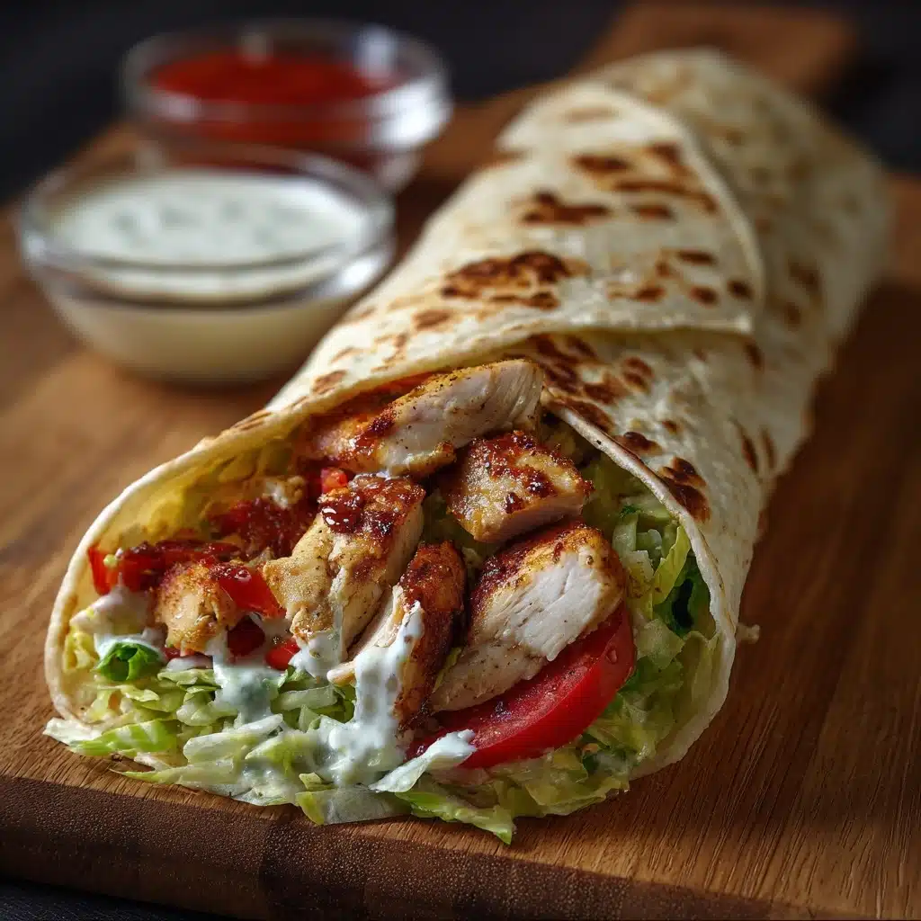 Cheesy Garlic Chicken Wraps Recipe - Recipe Image