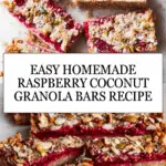 Healthy Raspberry Coconut Granola Bars Recipe