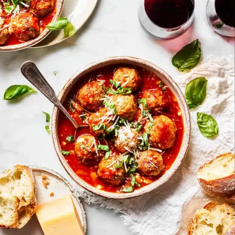 Baked Mozzarella Stuffed Meatballs Recipe