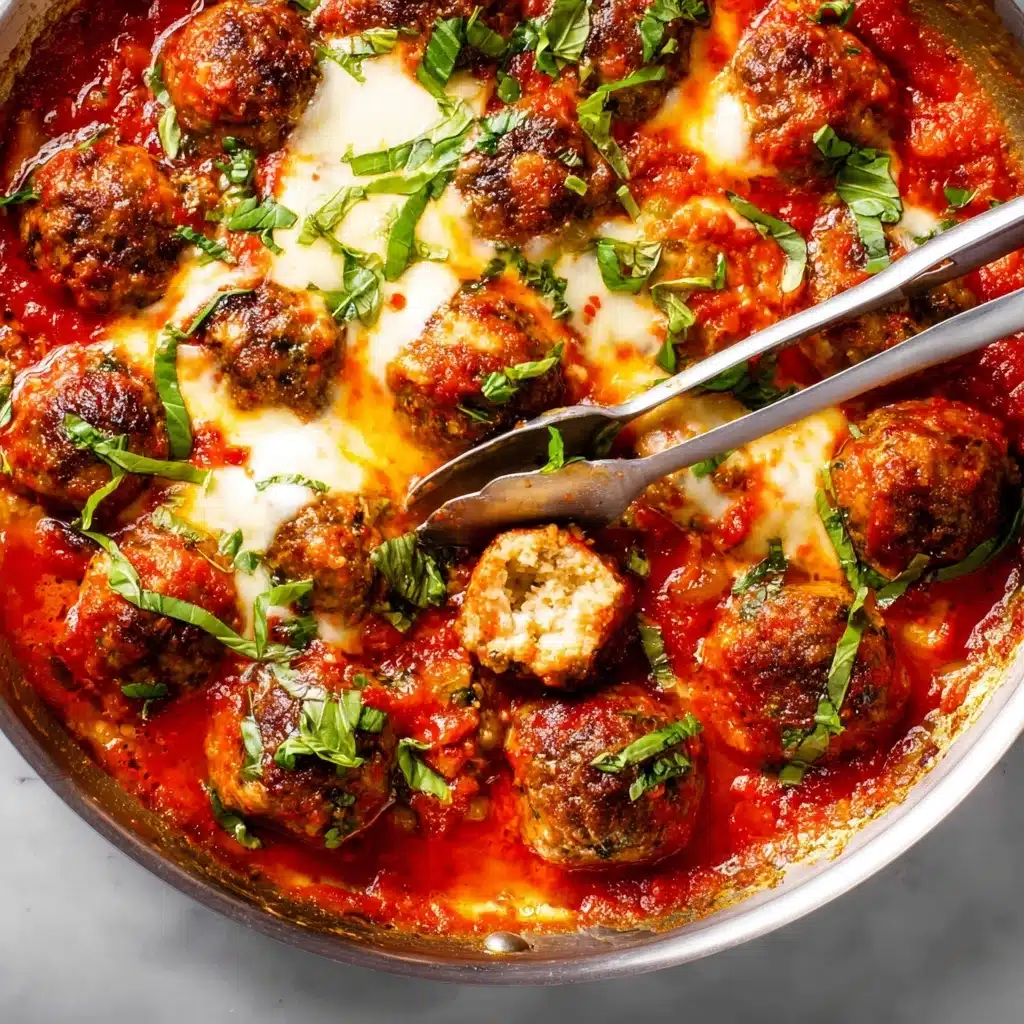 Baked Mozzarella Stuffed Meatballs Recipe - Recipe Image