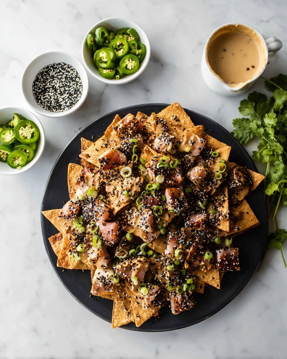 Wonton Nachos with Ahi Tuna Poke and Spicy Mayo Recipe