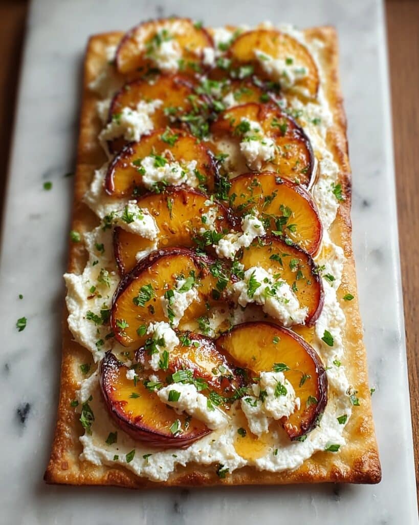 Peach Burrata Flatbread with Hot Honey Recipe