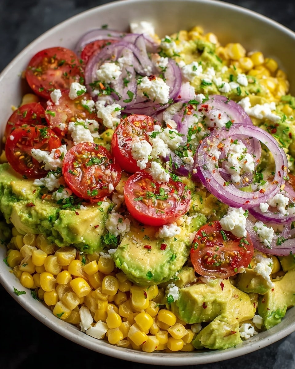 Avocado Feta Corn Salad Fresh Flavorful Summer Side