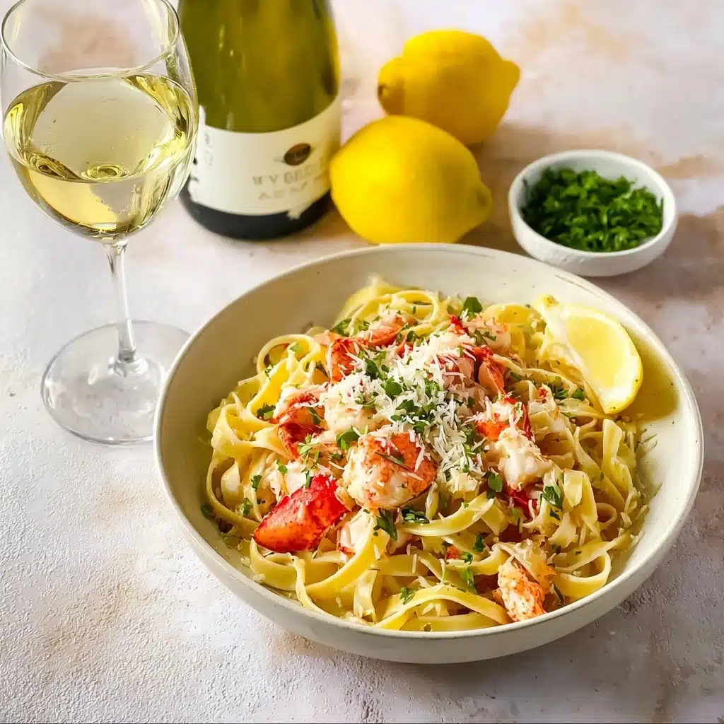 Creamy Lobster Fettuccine Alfredo Recipe - Recipe Image