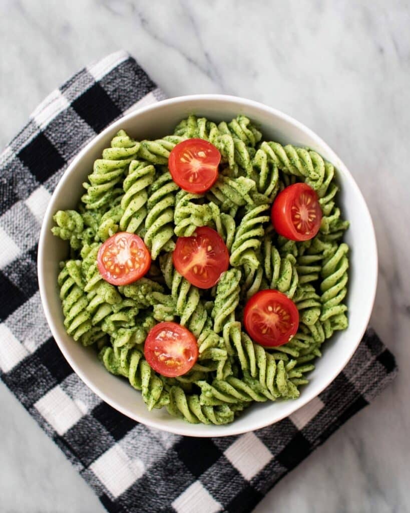 Basil Spinach Pesto Rotini Recipe
