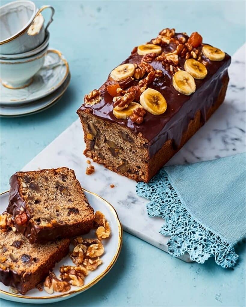 Sticky Toffee Banana Bread with Toffee Sauce and Nut Brittle Recipe
