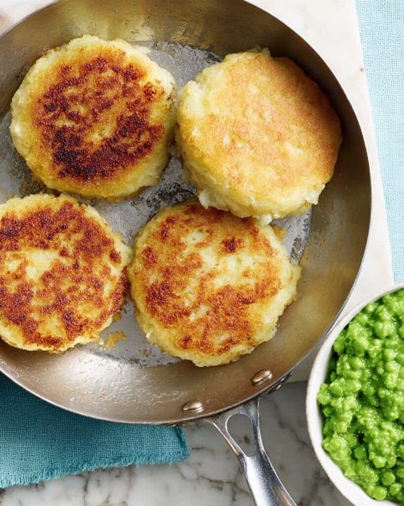 Smoked Trout Fish Cakes with Mushy Peas Recipe