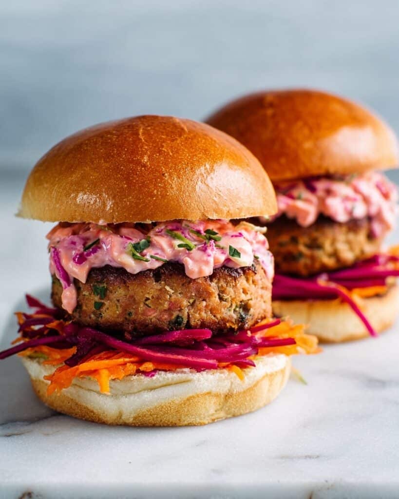 Lamb & Quinoa Burgers with Beetroot Tzatziki Recipe