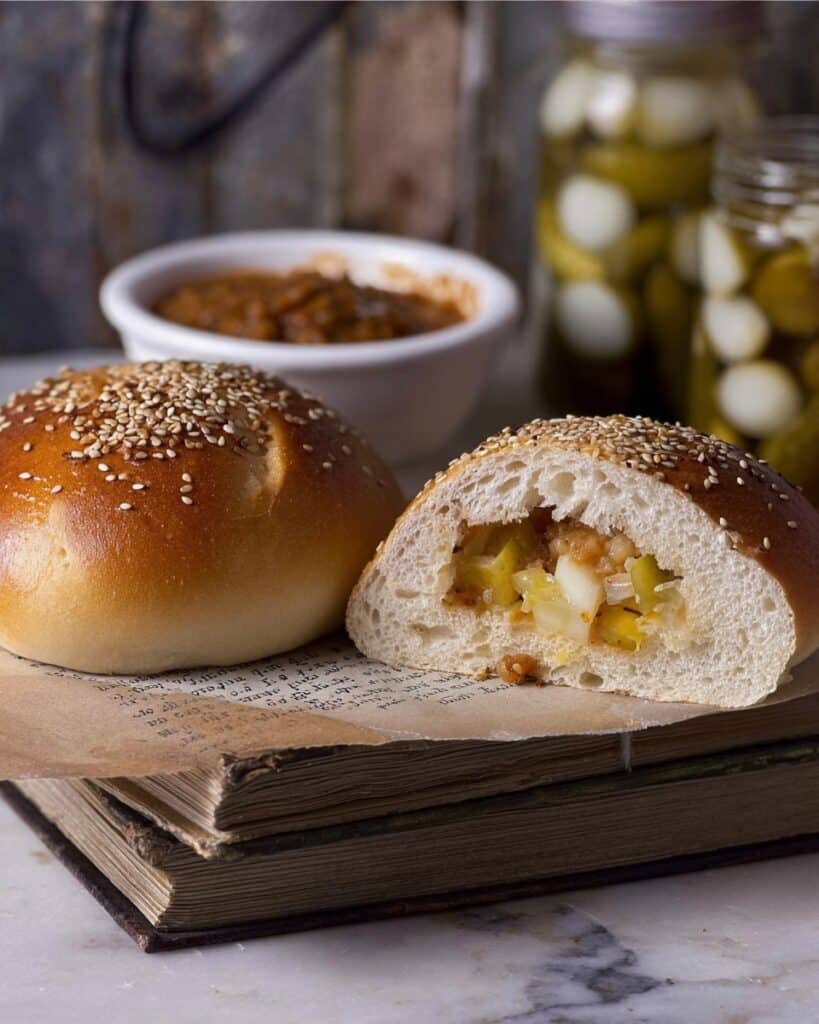 Ploughman’s Rolls with Cheddar, Brie, and Apple Filling Recipe