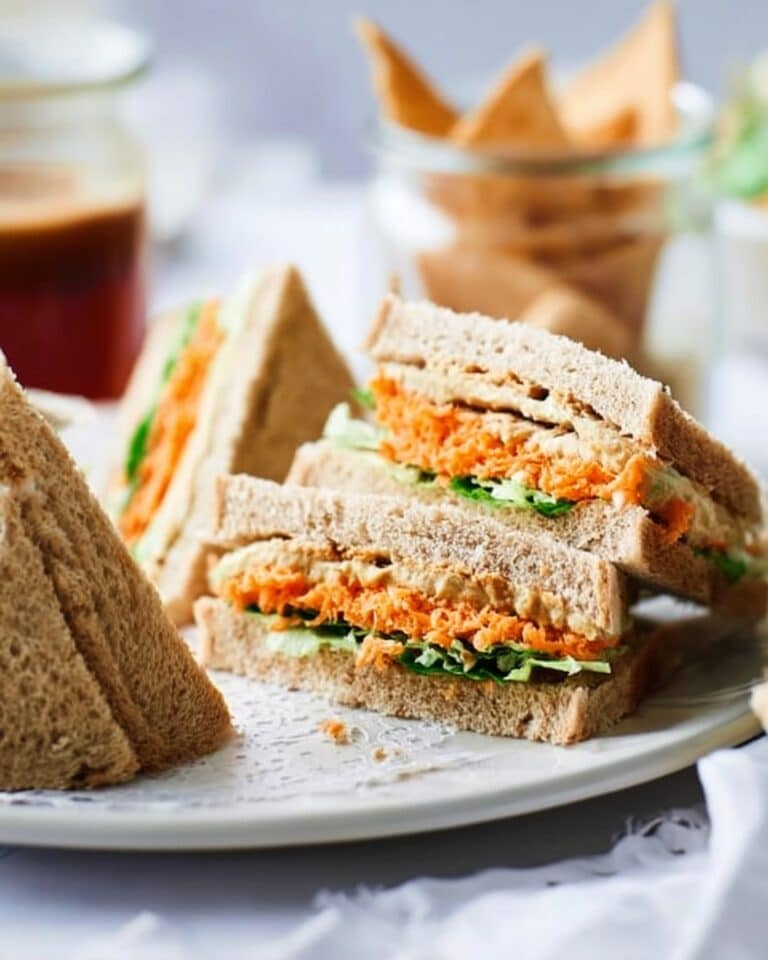 Carrot & Raisin Sandwiches with Houmous and Mint Recipe