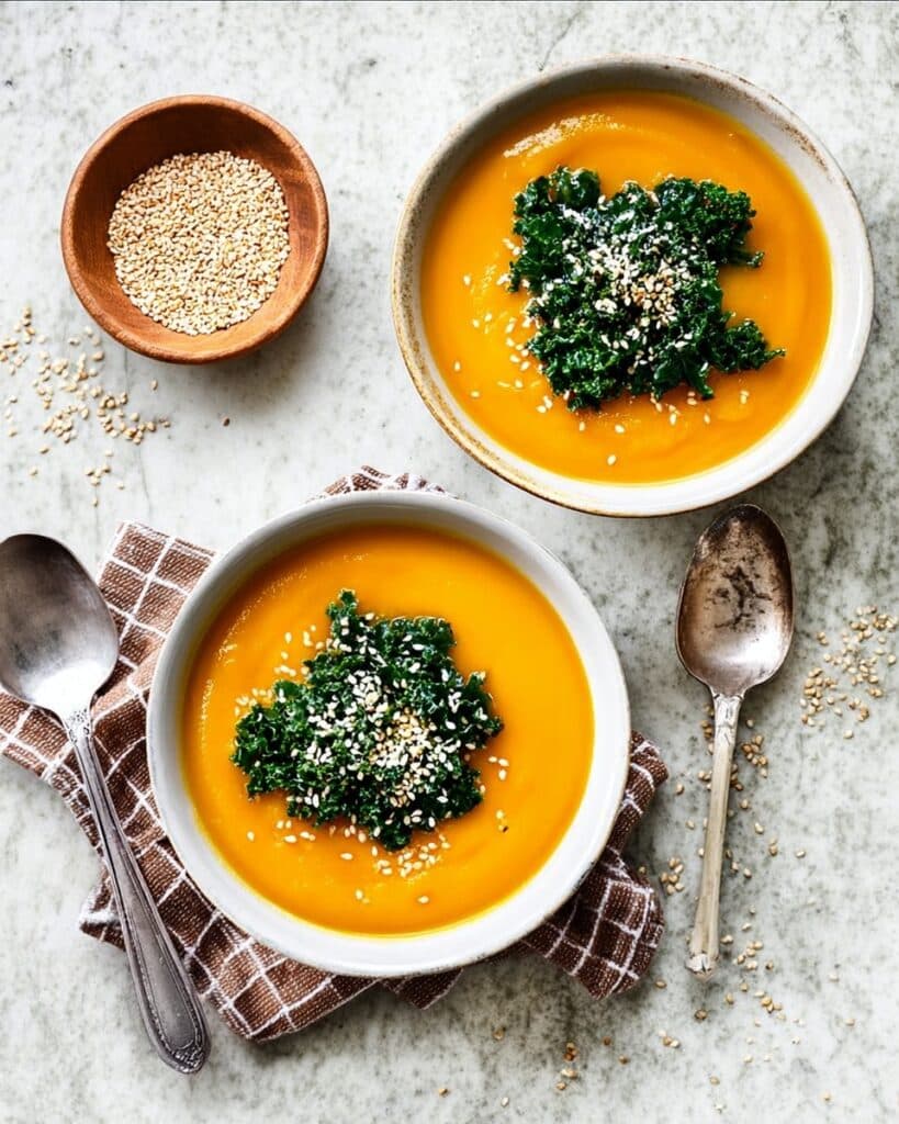 Miso & Butternut Soup with Sesame Kale Recipe
