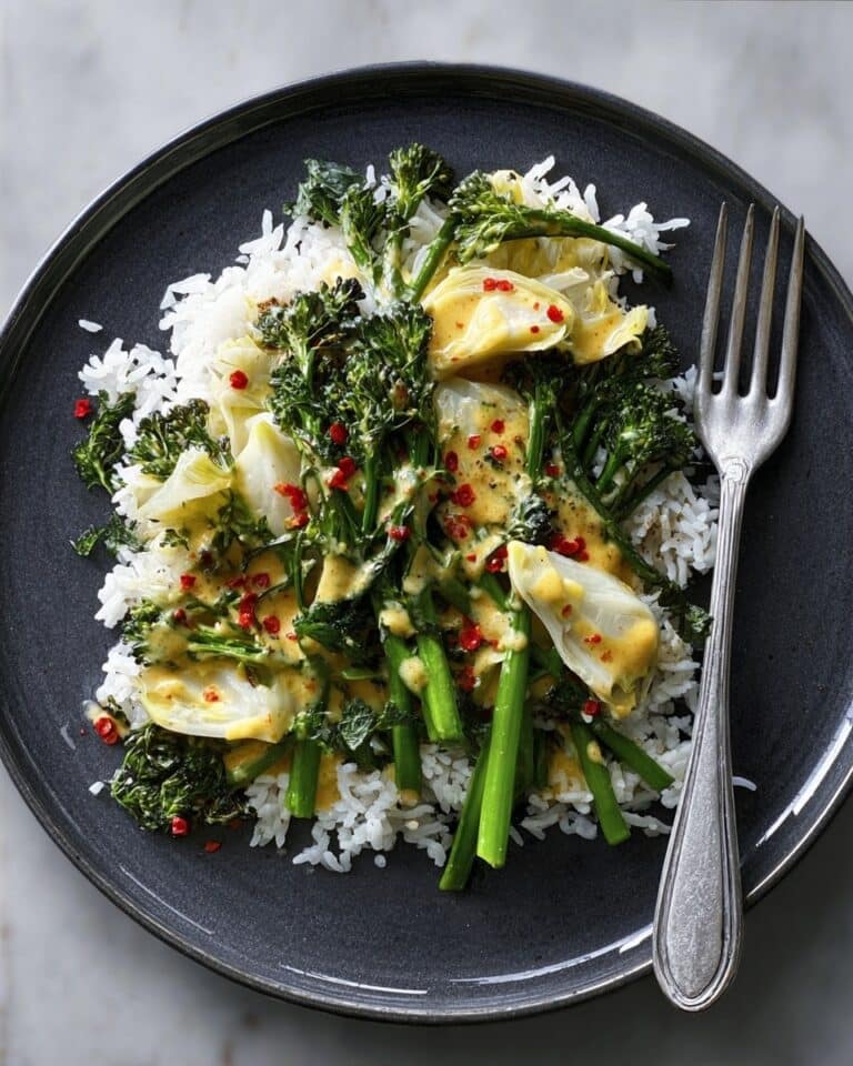 Saucy Japanese Greens with Sticky Sesame Rice Recipe