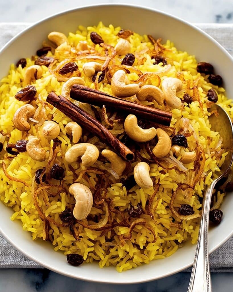 Spicy Indian Rice with Sultanas and Cashew Nuts Recipe