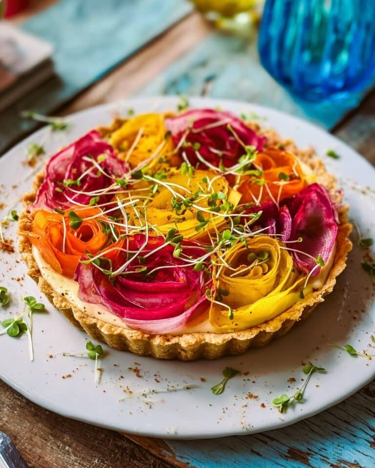 Potted Shrimp Tart with Shaved Rainbow Beet Salad Recipe