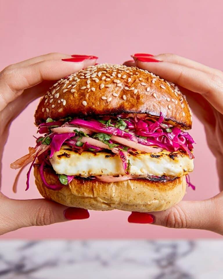 Spiced Halloumi & Pineapple Burger with Zingy Slaw Recipe