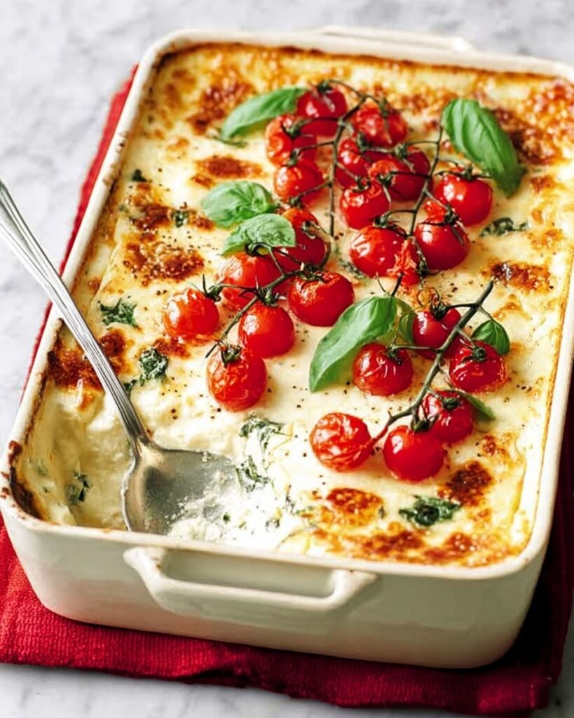Fresh Lasagne with Pesto, Spinach, and Cherry Tomatoes Recipe