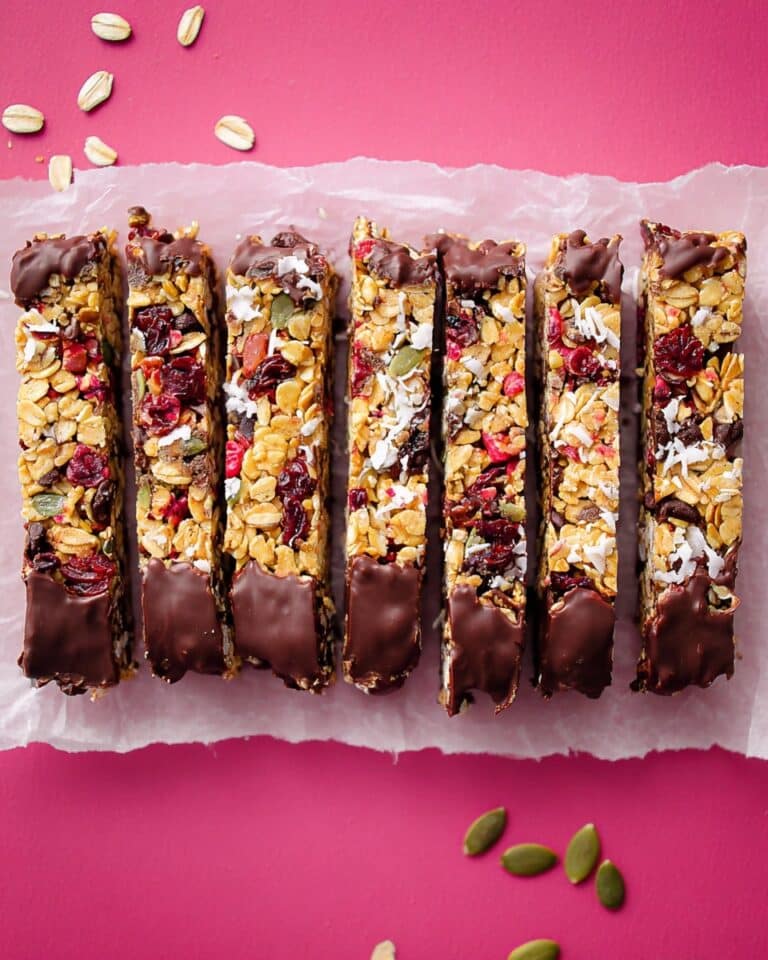 Chocolate-Dipped Chewy Granola Bars Recipe