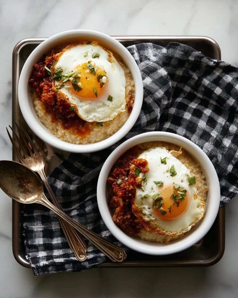Red Eye Gravy Oatmeal with Fried Egg & Chorizo Recipe