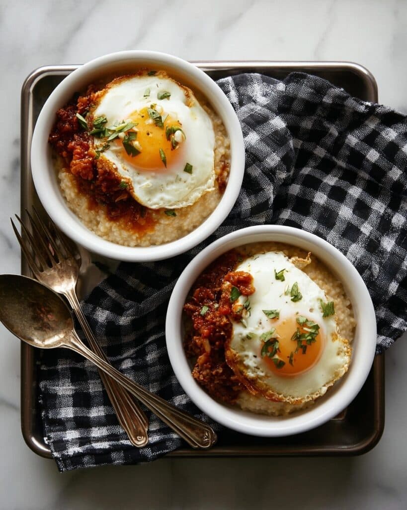Red Eye Gravy Oatmeal with Fried Egg & Chorizo Recipe