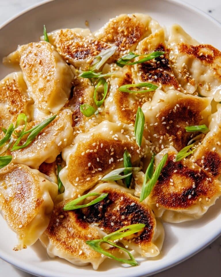 Air Fryer Frozen Dumplings with Sesame Glaze and Green Onion Topping Recipe