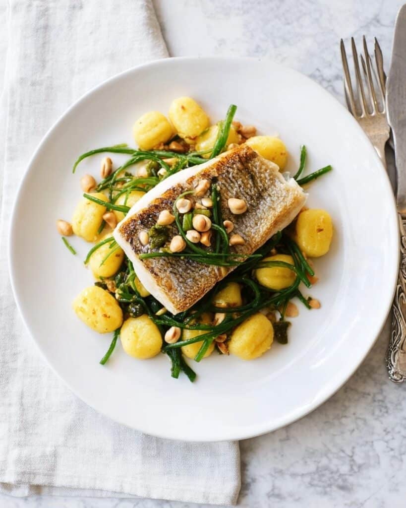 Sea Trout with Samphire, Potted Shrimps & Lemon Recipe