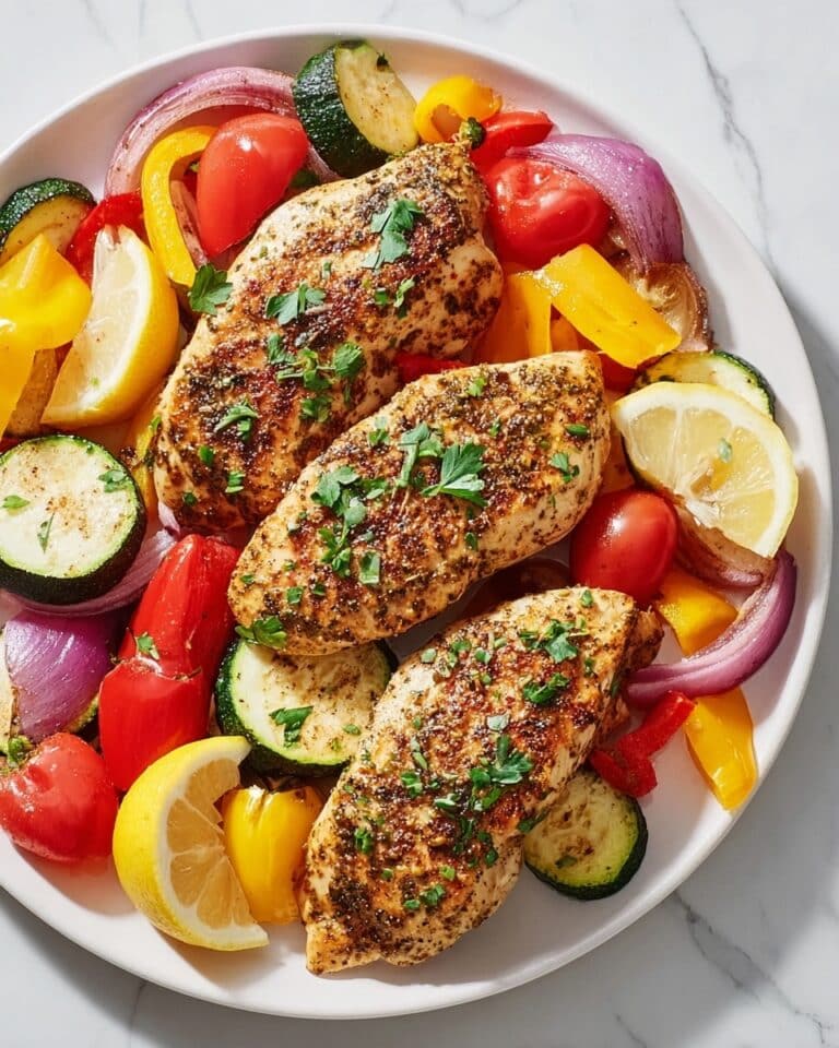Lemon Oregano Chicken Cutlets with Roasted Vegetables Recipe