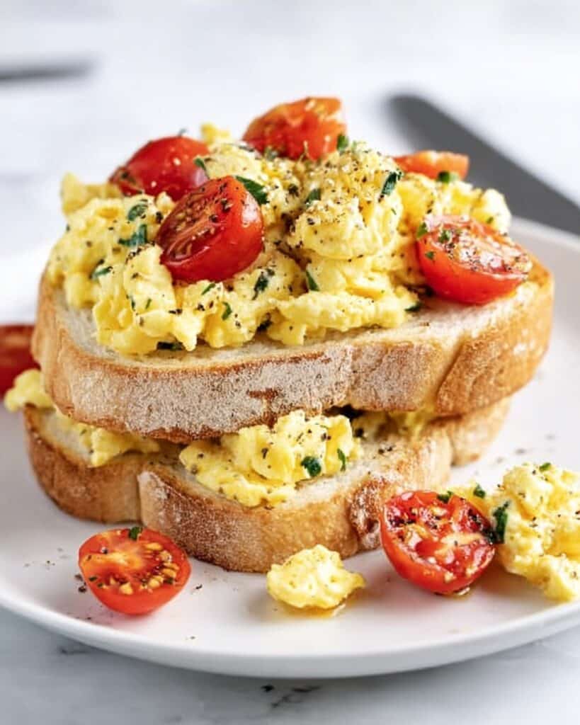 Scrambled Omelette Toast Topper Recipe