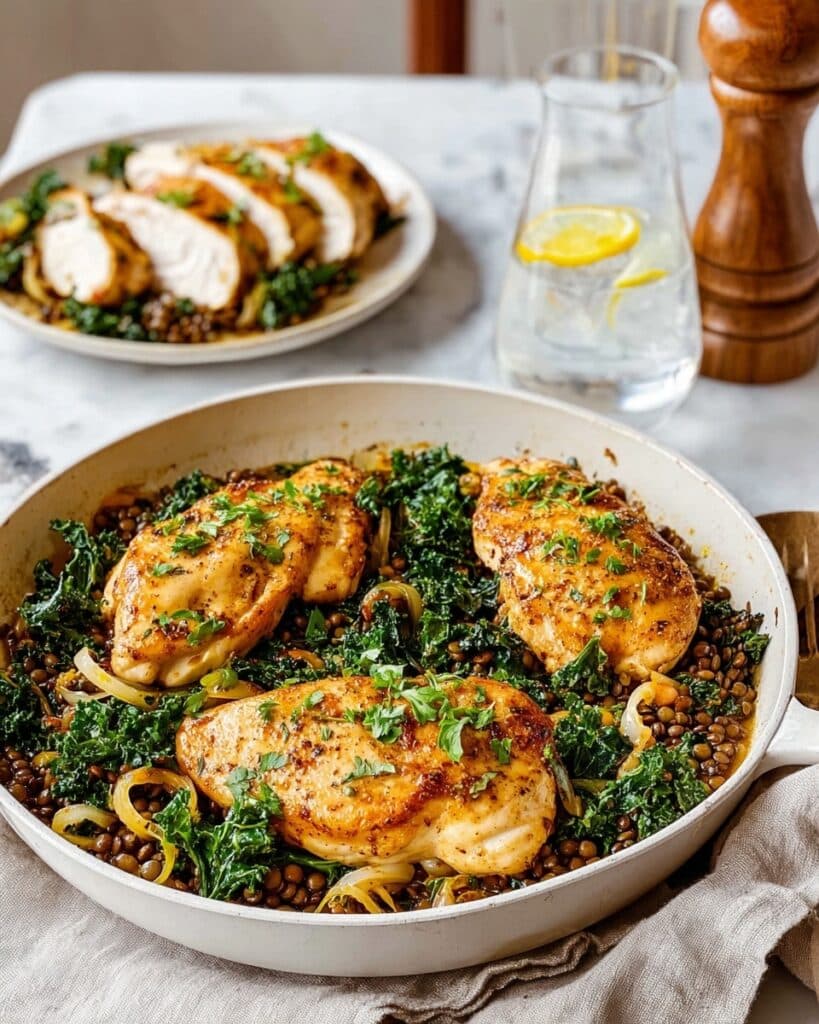 Schmaltzy Lentils with Chicken, Olives & Lemon Recipe