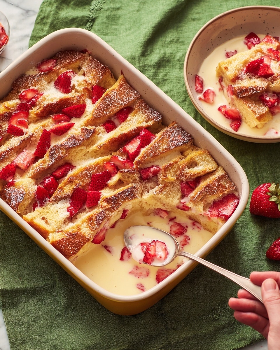 Strawberries & Cream Bread & Butter Pudding Recipe