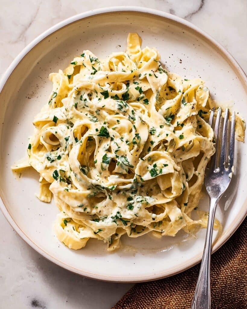 Creamy Alfredo Pasta with Parmesan and Garlic Recipe