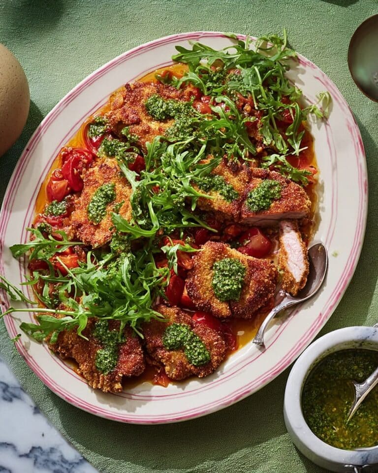 Lamb Milanese with Curried Marinara and Salsa Verde Recipe
