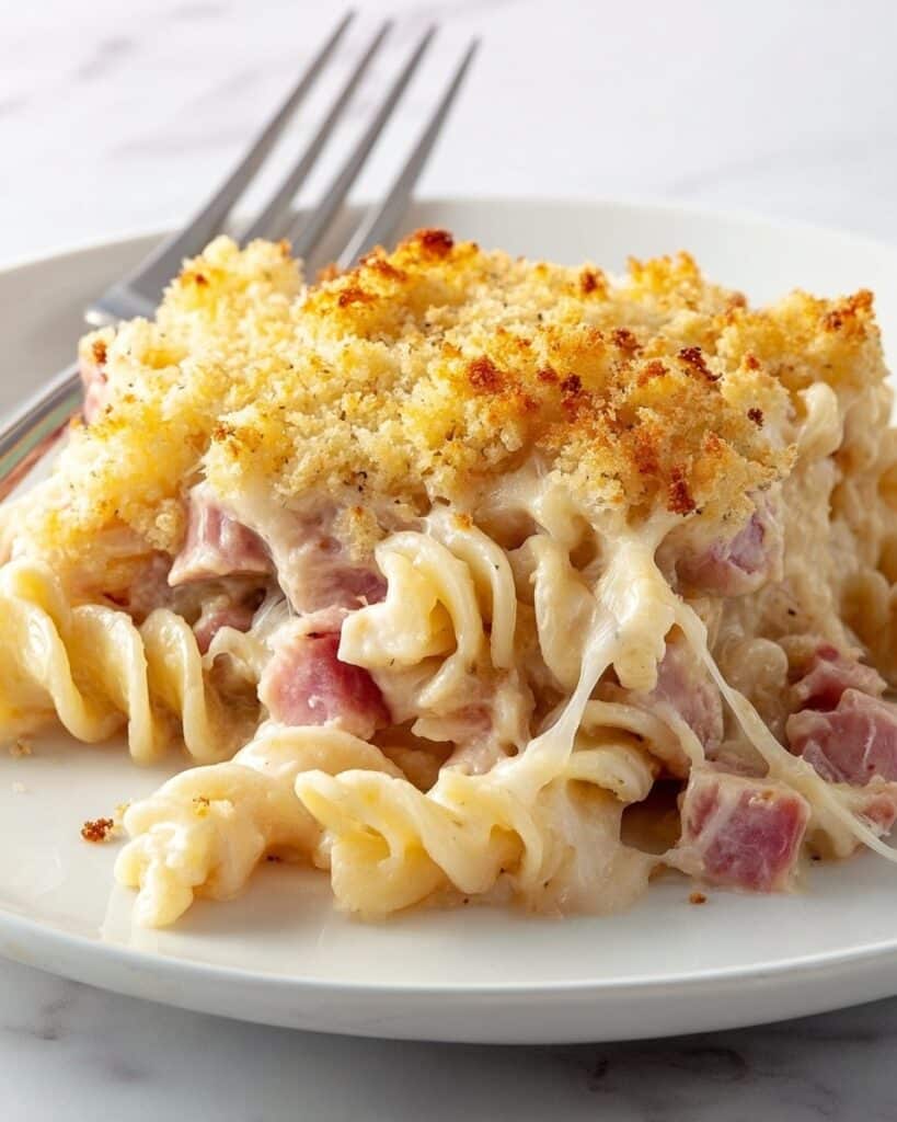Stringy Ham Cheese Casserole: Delicious Cheesy Pasta Bake