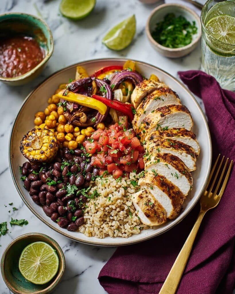 Fajita Chicken Rice Bowl with Burnt Lime Recipe