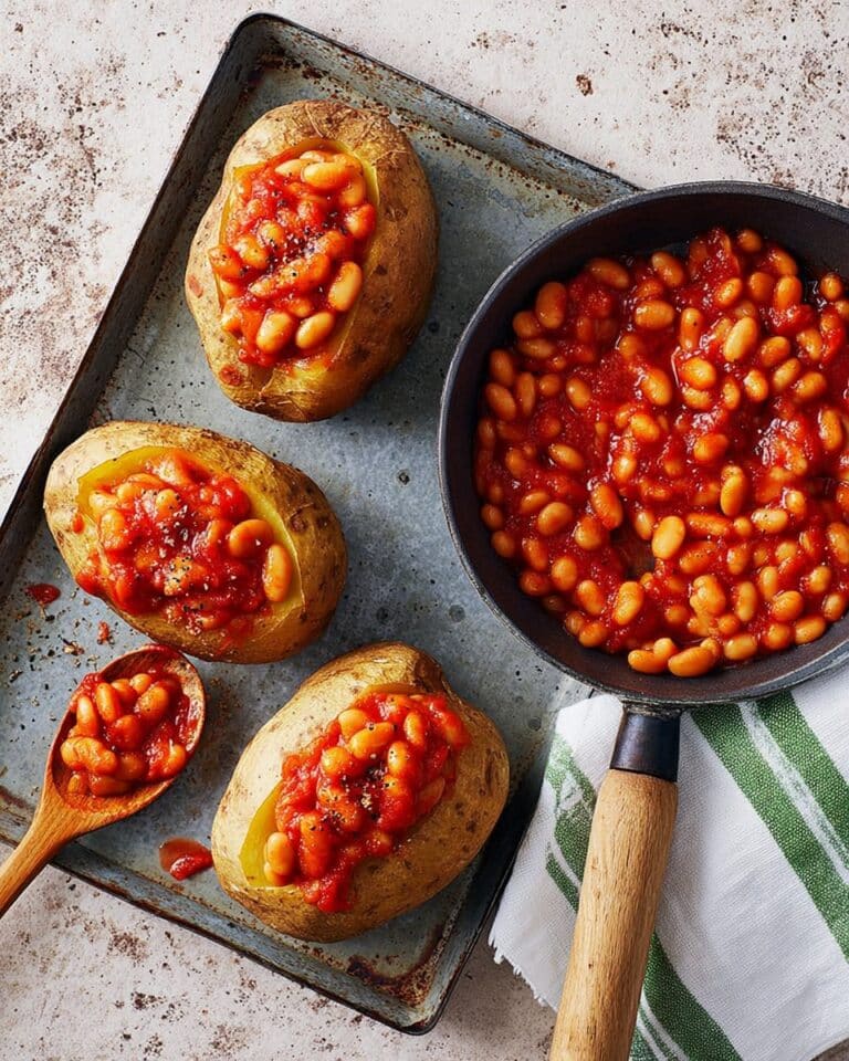 Healthy Baked Beans with Passata, Dates, and Jacket Potatoes Recipe