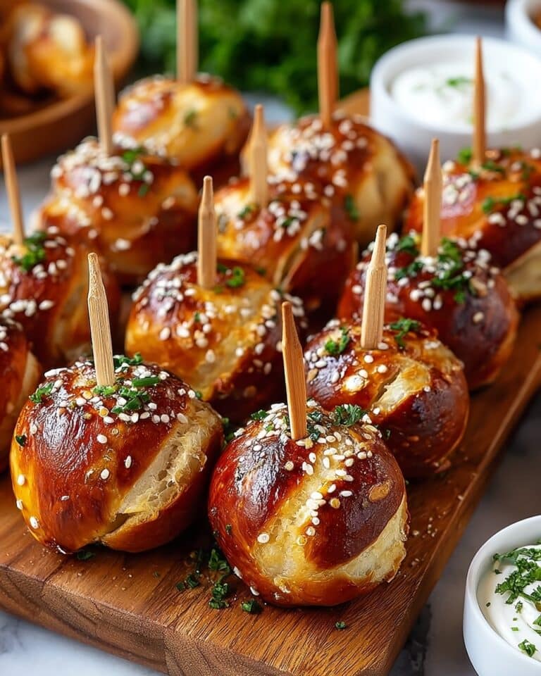 Bavarian Pretzel Skewers: Delicious Beef & Cheese Bites Recipe