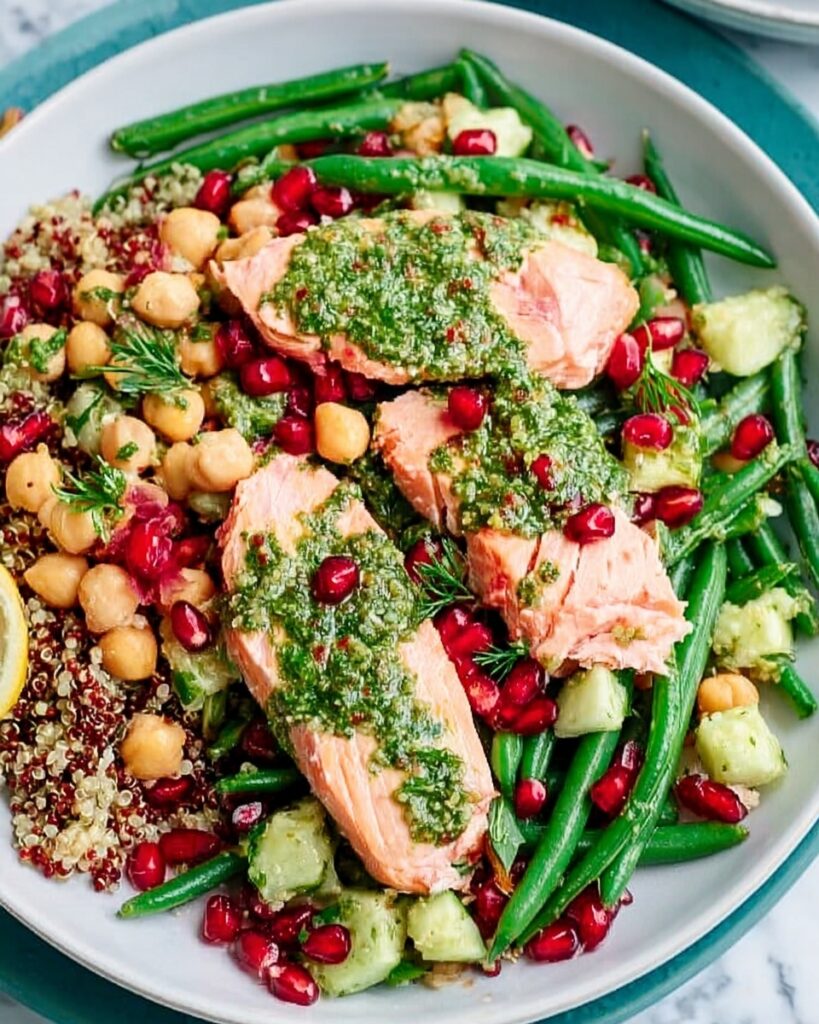 Coriander Salmon with Curried Quinoa & Pomegranate Recipe