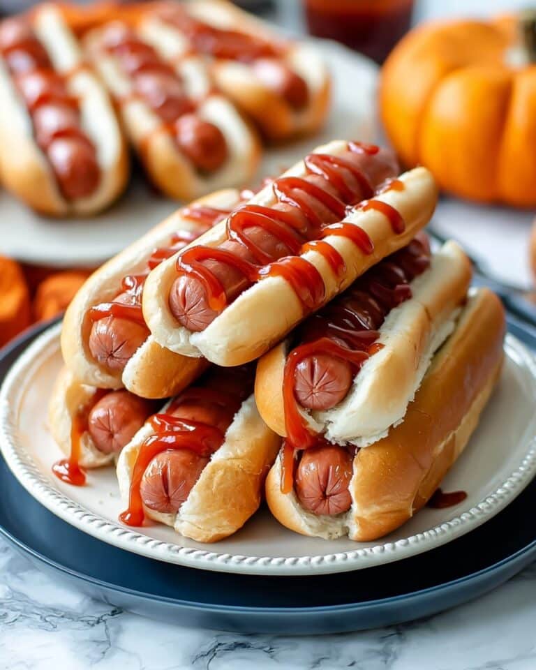 Bloody Severed Finger Beef Hot Dogs for Halloween Fun Recipe