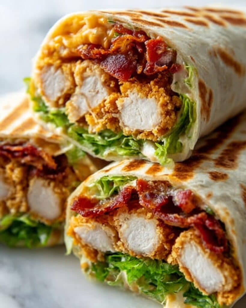 Crispy Chicken Bacon Wraps with Cheddar and Cream Cheese Filling Recipe