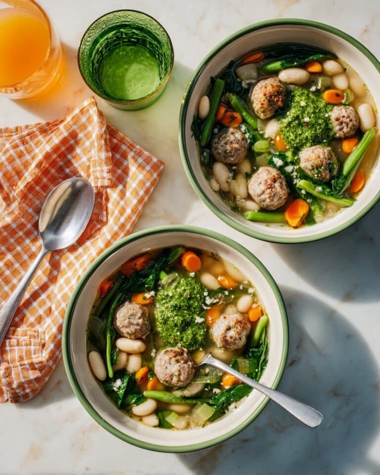 Meatball Minestrone with Pesto Recipe