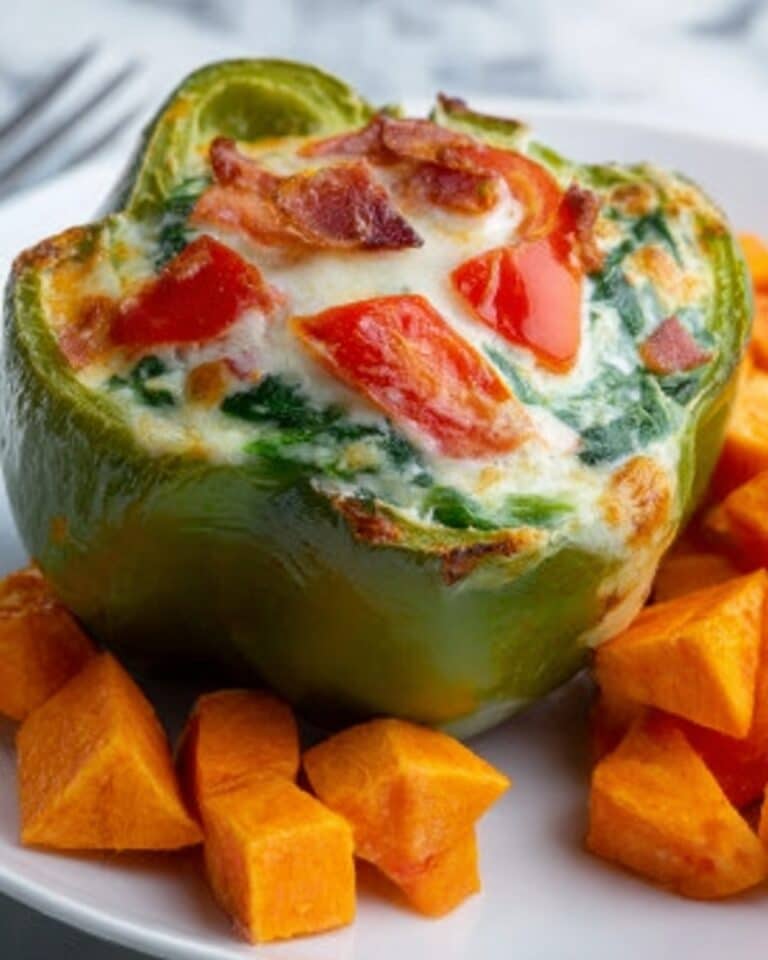Kale & Bacon Breakfast Stuffed Peppers Recipe