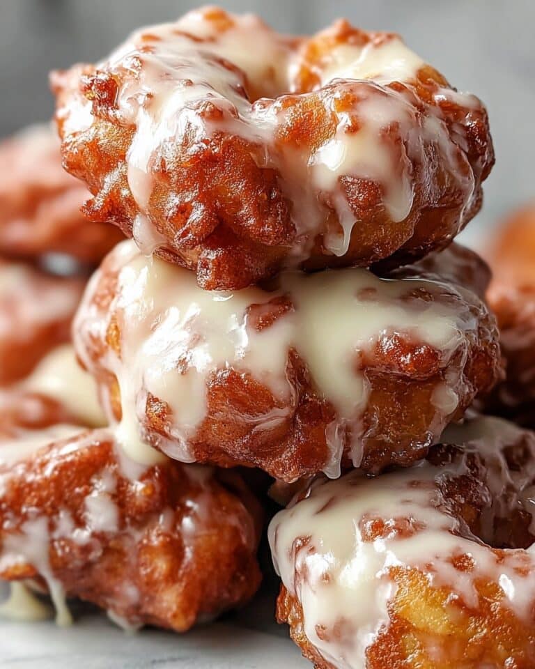 Soft Cinnamon Apple Fritters With Vanilla Glaze Recipe