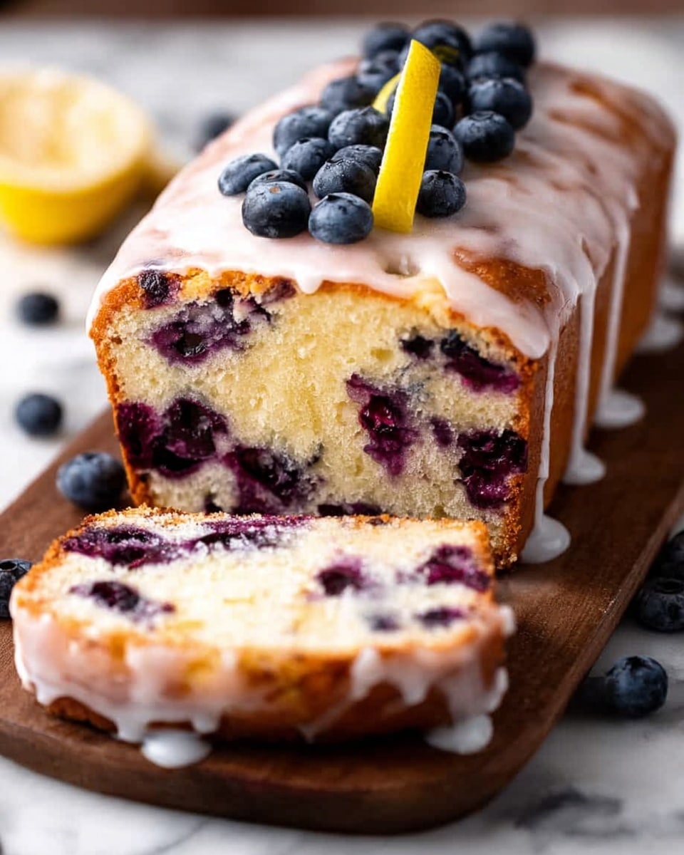 Blueberry Lemon Bread Loaf with Lemon Glaze Recipe