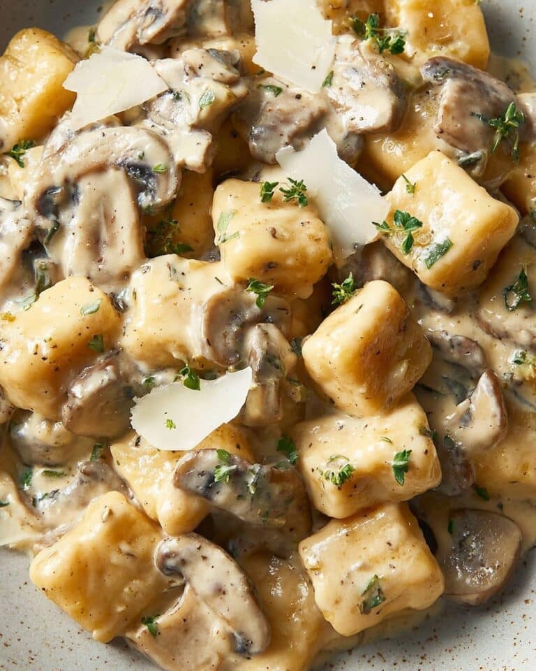 Easy Ricotta Gnocchi with Creamy Mushroom Sauce Recipe