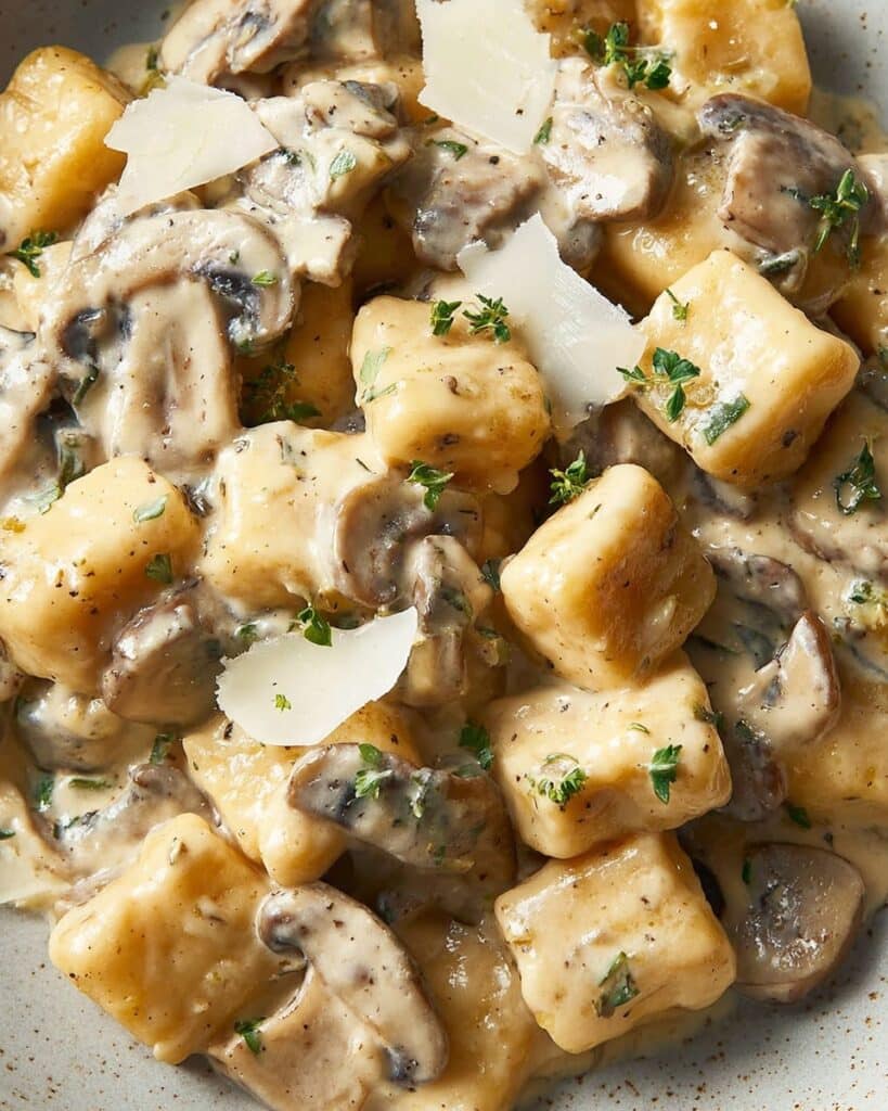 Easy Ricotta Gnocchi with Creamy Mushroom Sauce Recipe
