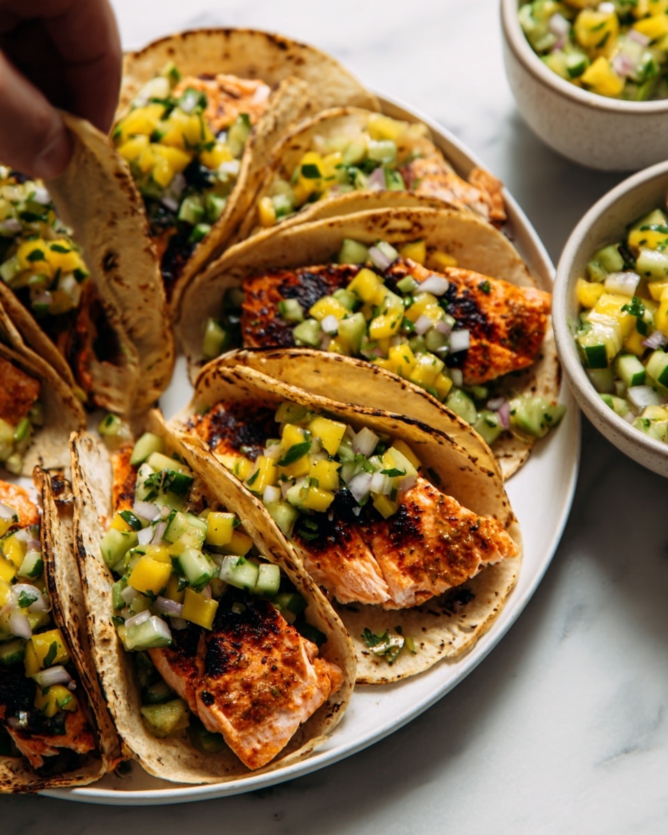 Salmon Tacos with Mango Corn Salsa Recipe