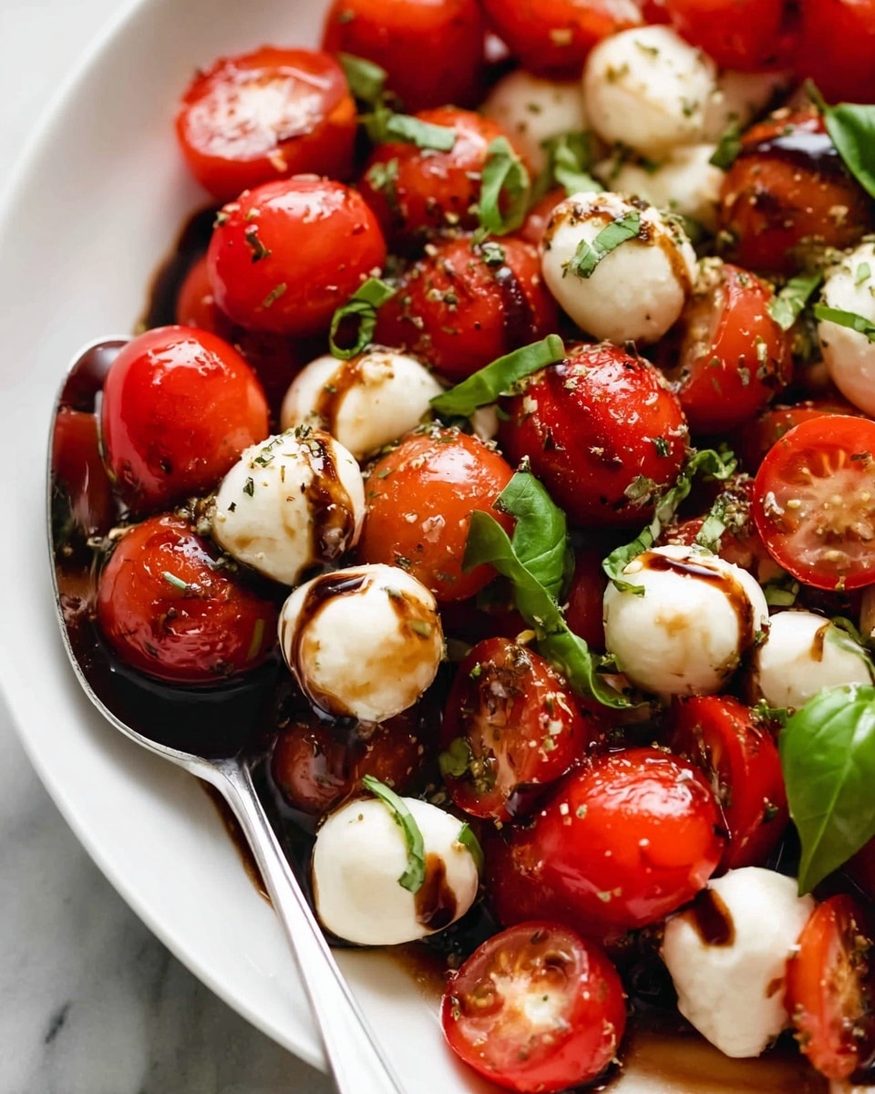 Easy Caprese Salad with Balsamic Glaze and Fresh Basil Recipe