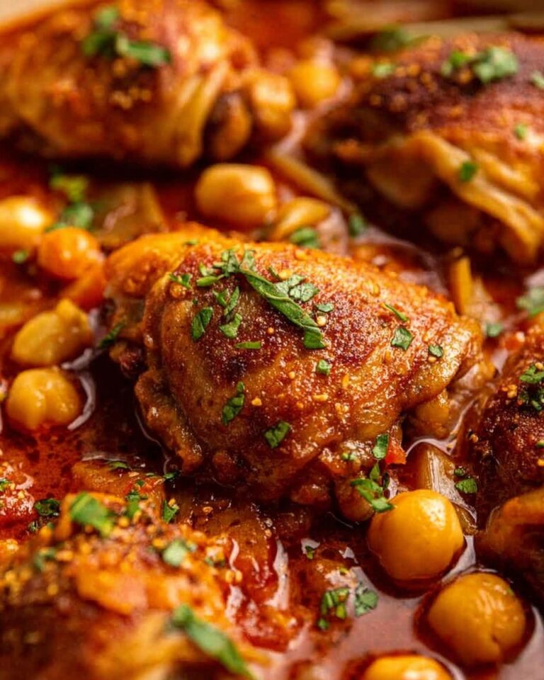 Chicken Tagine with Apricots, Chickpeas, and Preserved Lemon Recipe