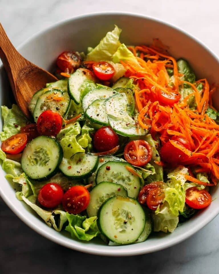 Fresh Garden Salad with Cherry Tomatoes, Cucumber, and Tangy Dijon Dressing Recipe