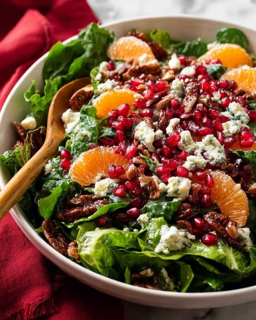 Pomegranate Salad with Spinach, Kale, Honey Walnuts & Pomegranate Dressing Recipe