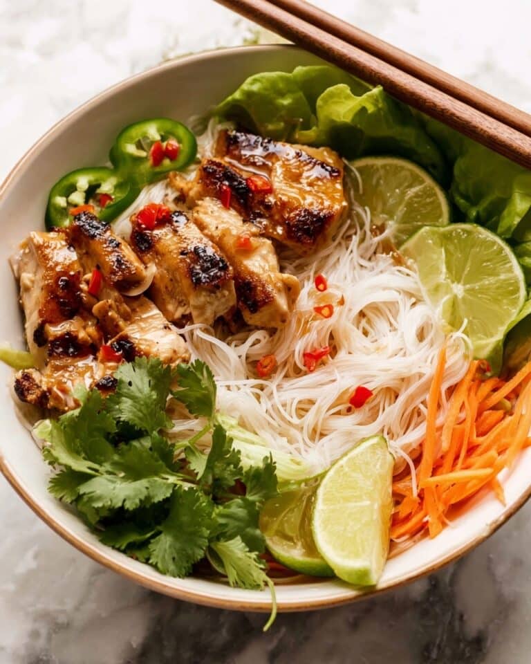 Vietnamese Lemongrass Chicken Noodle Bowl Recipe